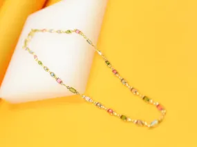 18k Gold Filled MultiColor CZ Stone Charms Necklace (H116)(E212)(I19A)