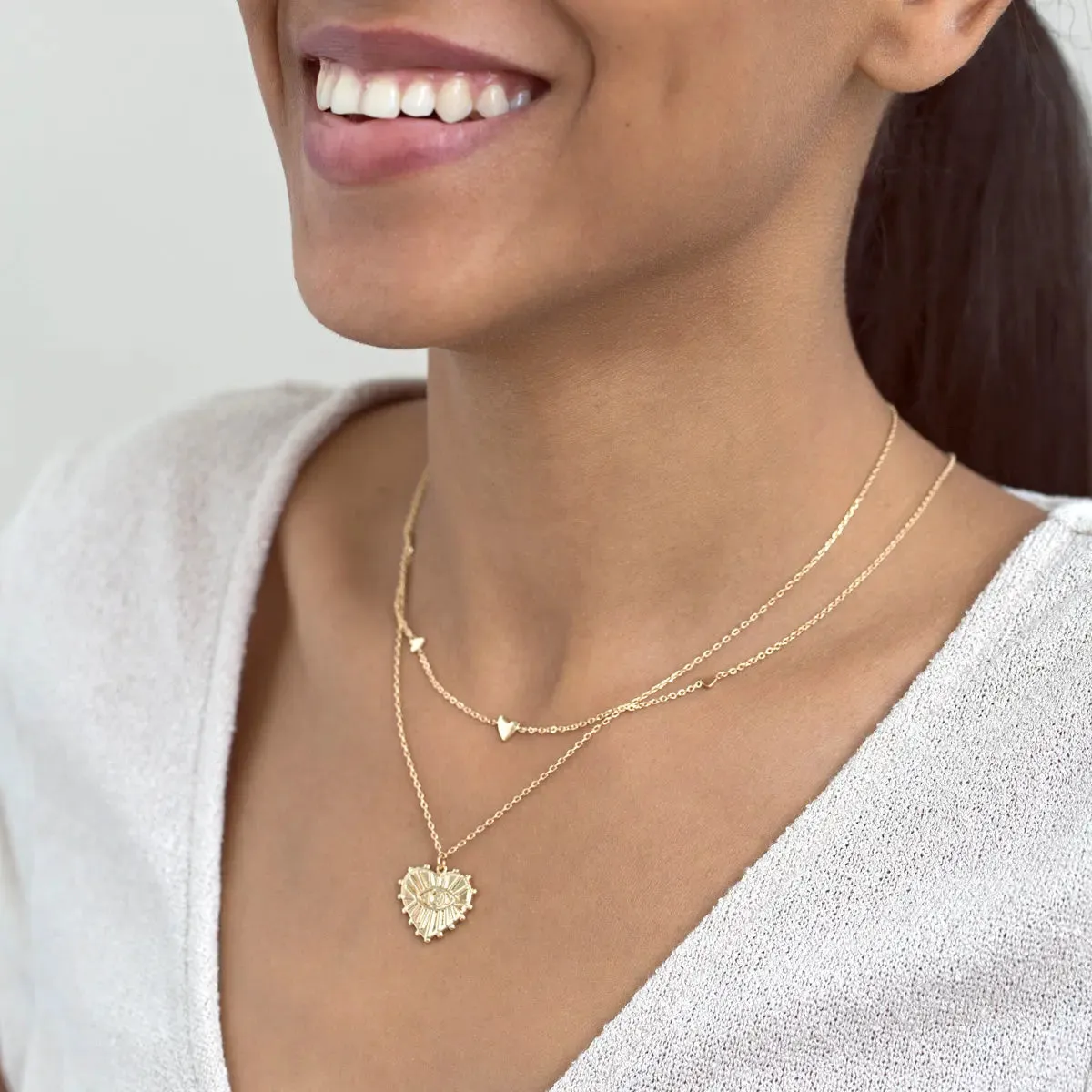 3 small hearts necklace