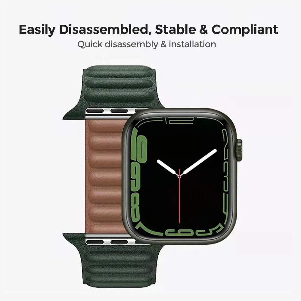 Apple Watch Ultra 49mm / 45mm / 44mm / 42mm | Leather Magnetic Loop Watch Band Strap | Yellow