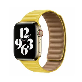 Apple Watch Ultra 49mm / 45mm / 44mm / 42mm | Leather Magnetic Loop Watch Band Strap | Yellow