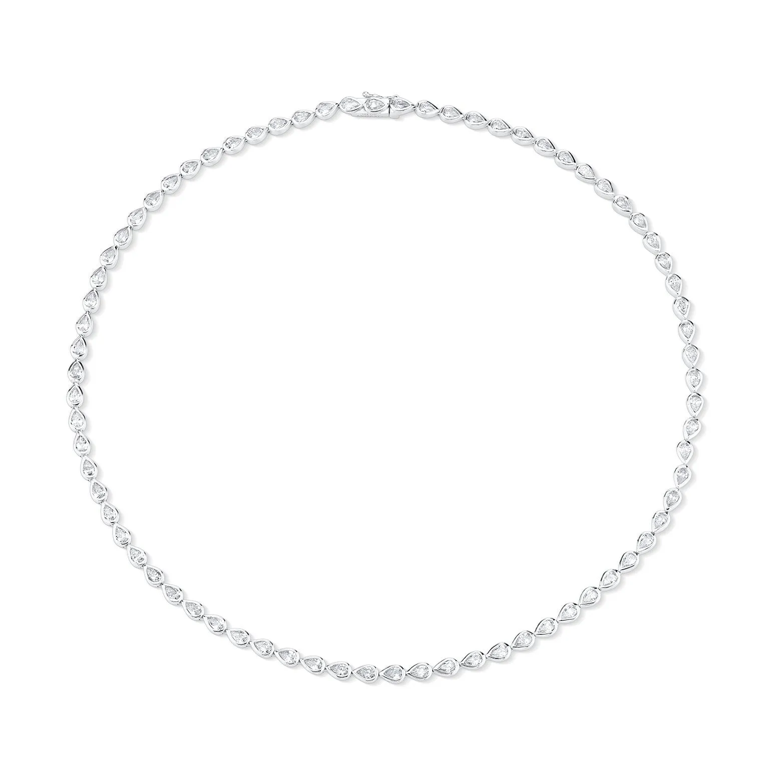 BEZELED PEAR SHAPED DIAMOND CHOKER