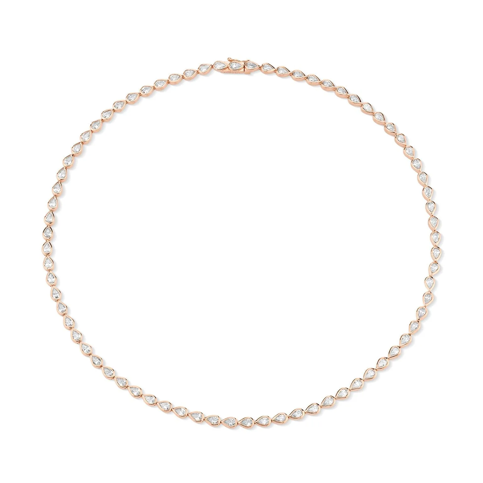 BEZELED PEAR SHAPED DIAMOND CHOKER