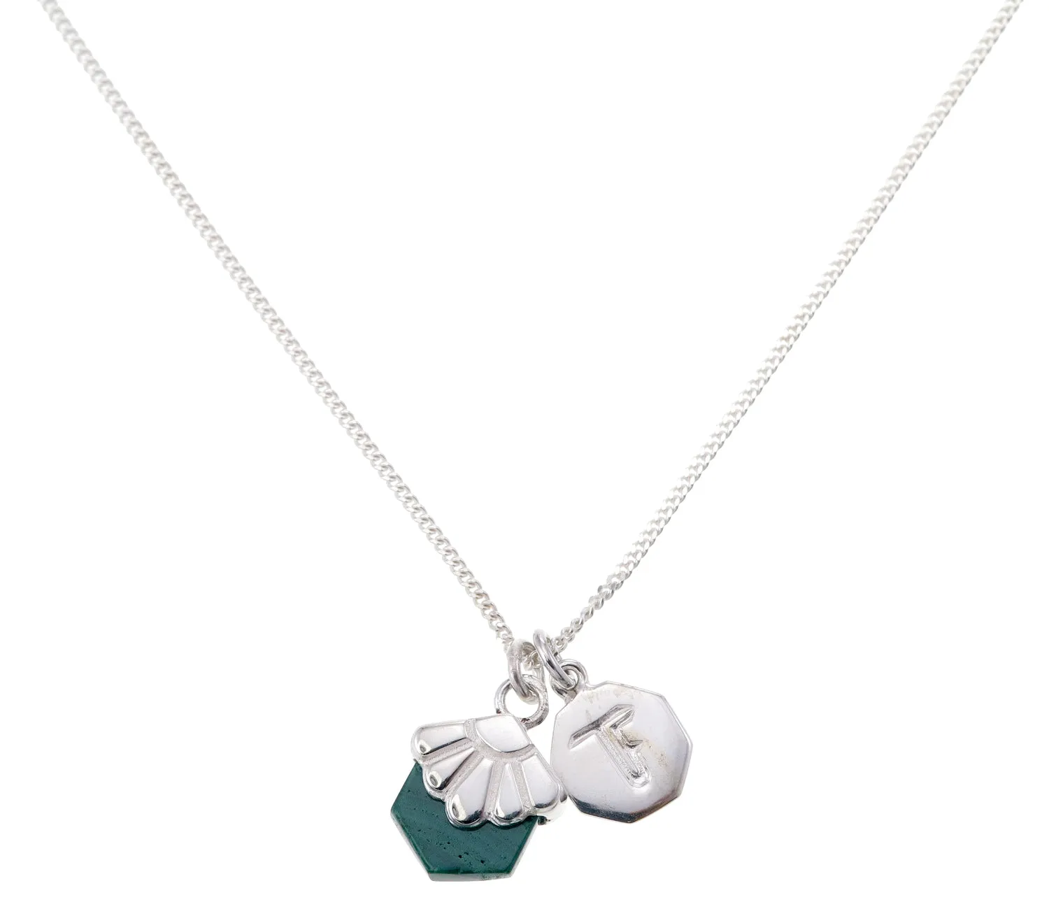 MINI DECO DAISY - NECKLACE - MALACHITE - SILVER