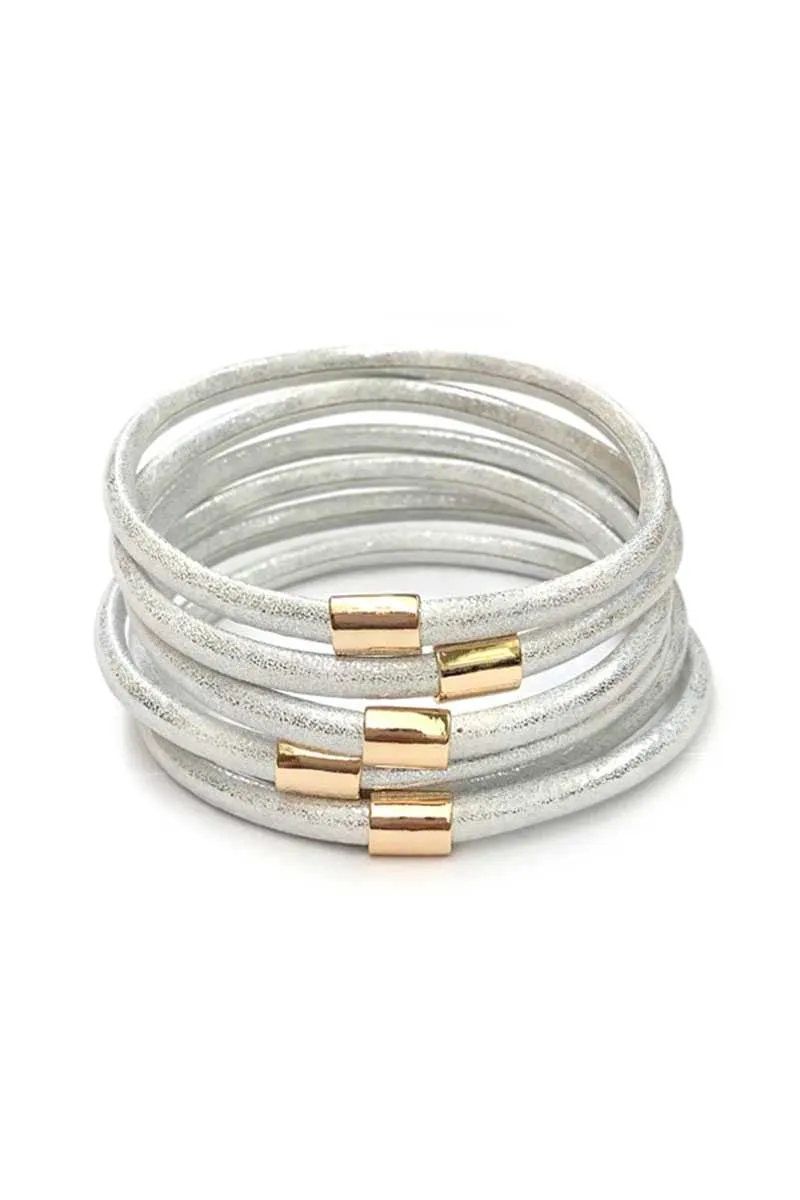 Multi Faux Leather Bangle Bracelet