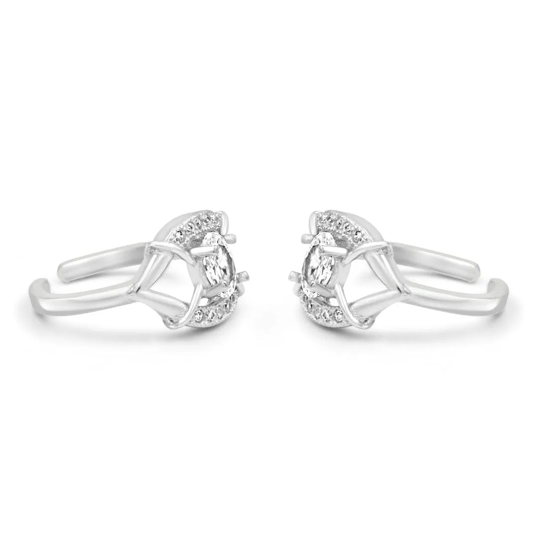 Zarkan Eye To Eye Silver Toe Rings
