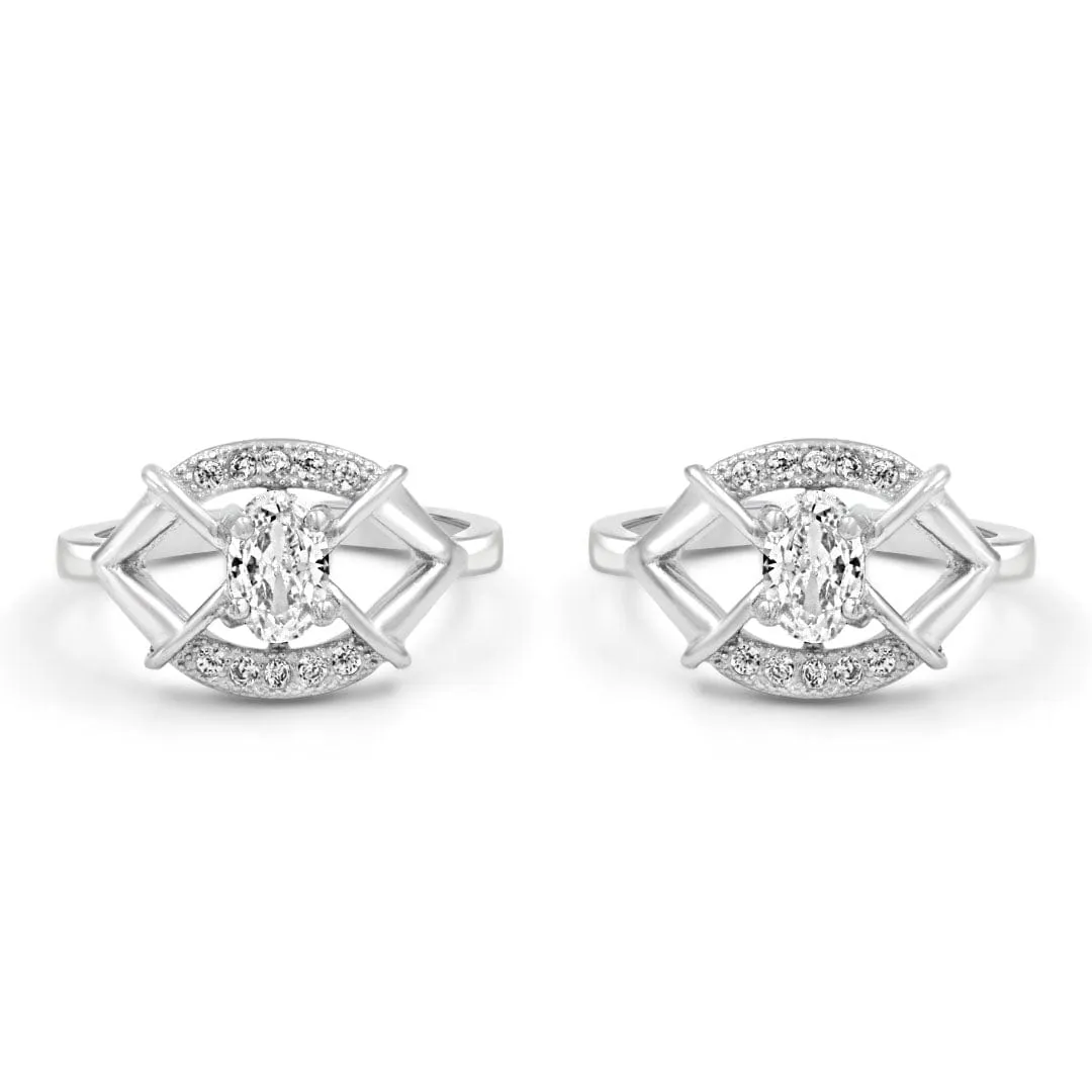 Zarkan Eye To Eye Silver Toe Rings