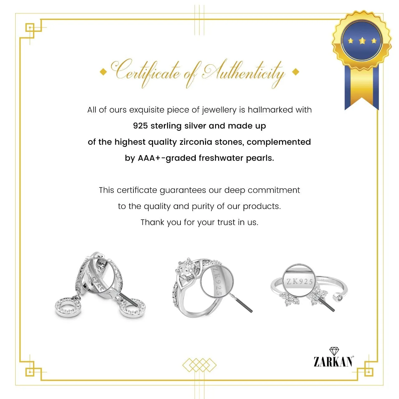 Zarkan Pair Perfection Silver Toe Rings