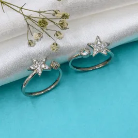 Zarkan Shooting Star Silver Toe Rings